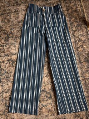 Anthropologie Maeve Striped Wide-Leg Pants